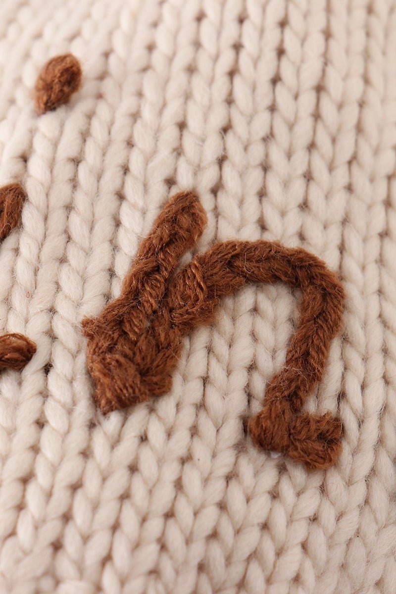 Hand embroidered pom pom beanie hat mommy&me - The Everyday Things Boutique
