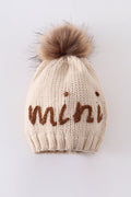 Hand embroidered pom pom beanie hat mommy&me - The Everyday Things Boutique