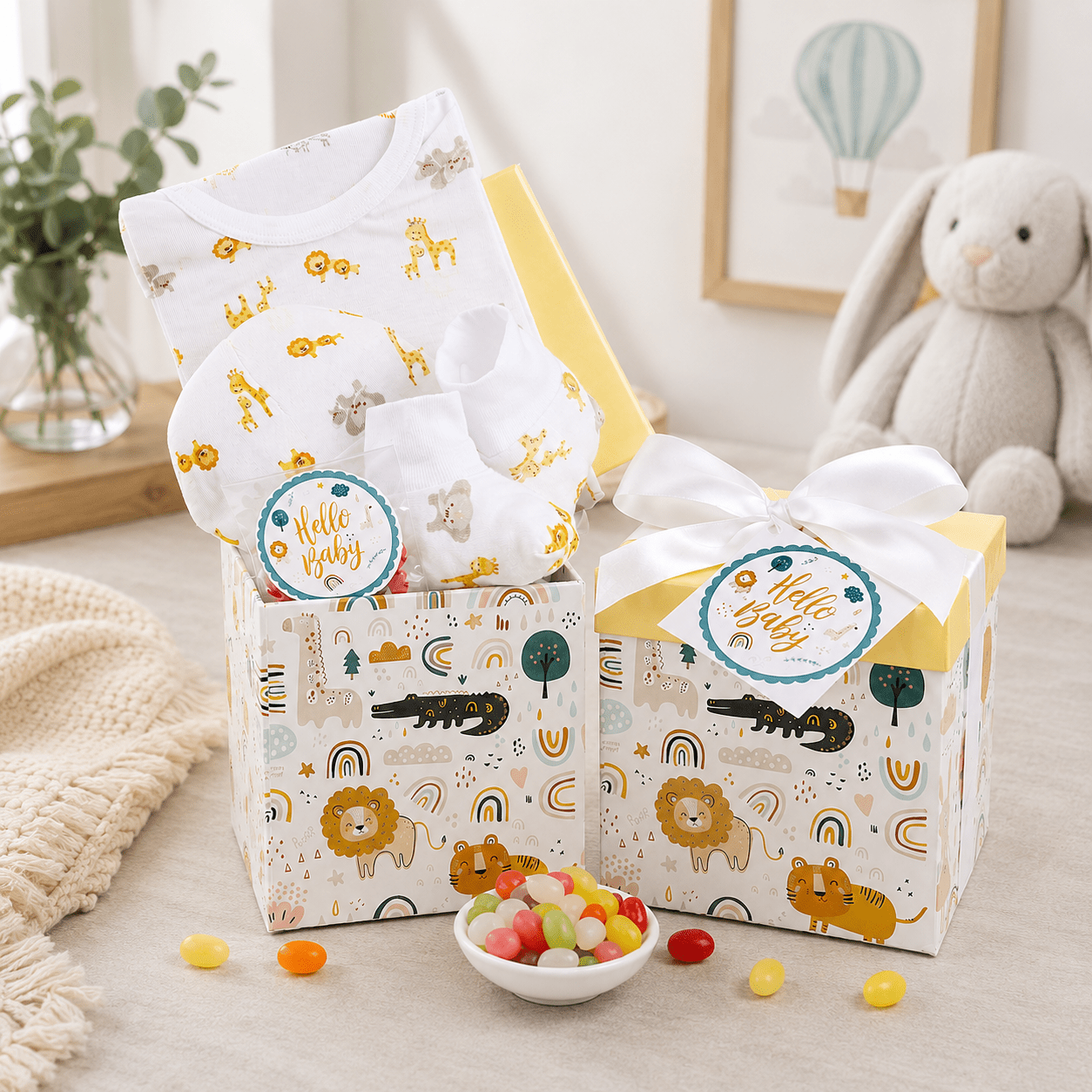 It's a Jungle Out There New Baby Gift Basket - The Everyday Things Boutique