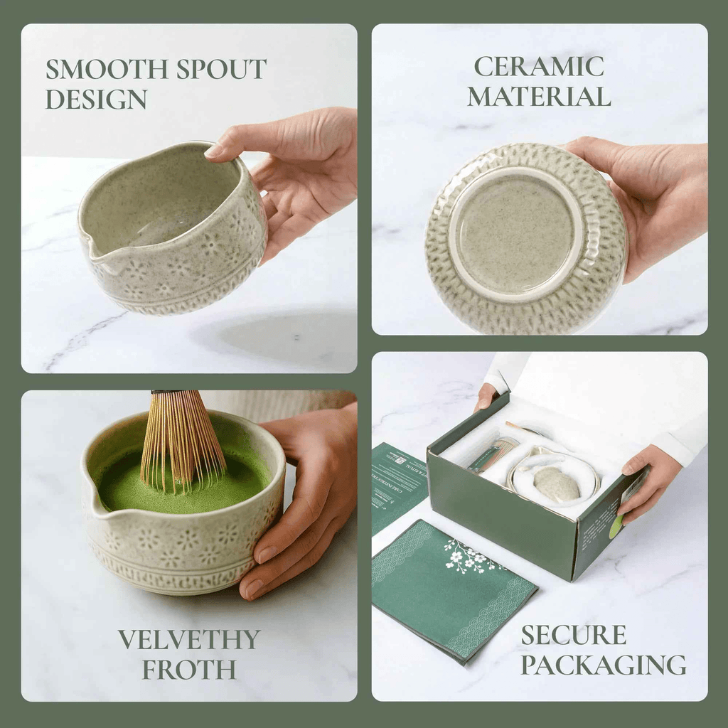 Matcha Whisk Set — Bamboo Chasen + Ceramic Chawan Gift Set - The Everyday Things Boutique