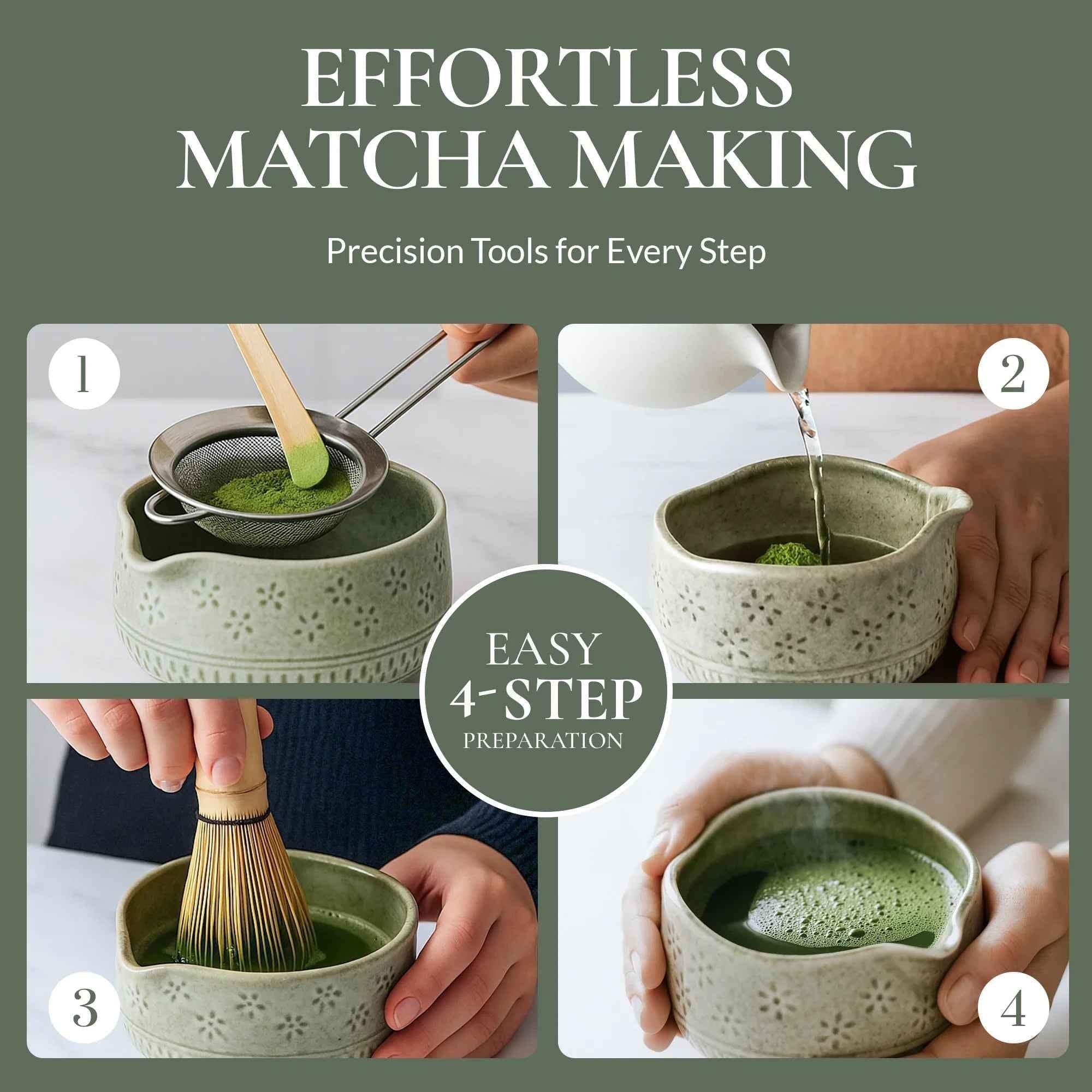 Matcha Whisk Set — Bamboo Chasen + Ceramic Chawan Gift Set - The Everyday Things Boutique