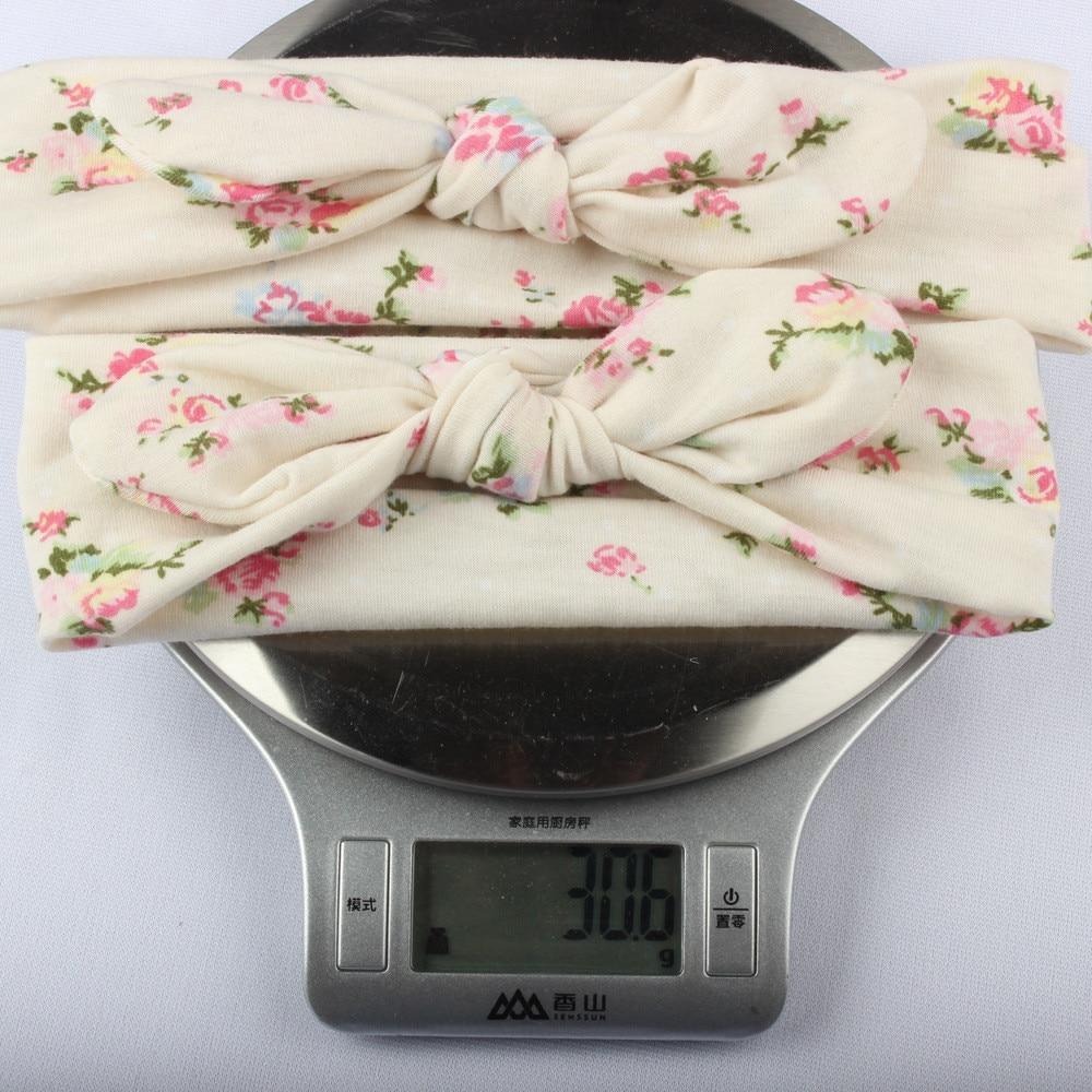 Modern Handmade Mother Baby Turban Matching Headband Mom Daughter Rabbit Ears Headbands Floral Print Bow - The Everyday Things Boutique