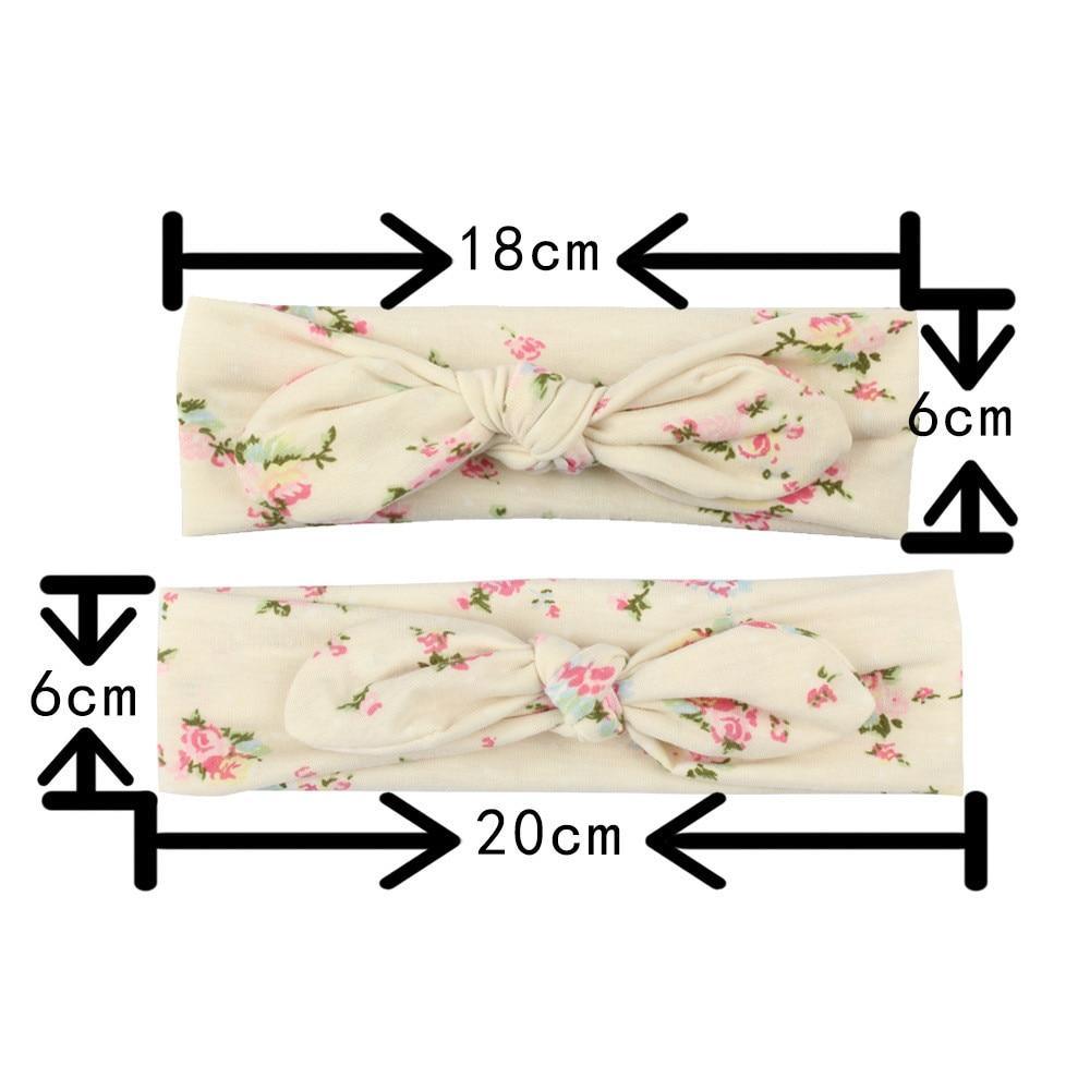 Modern Handmade Mother Baby Turban Matching Headband Mom Daughter Rabbit Ears Headbands Floral Print Bow - The Everyday Things Boutique