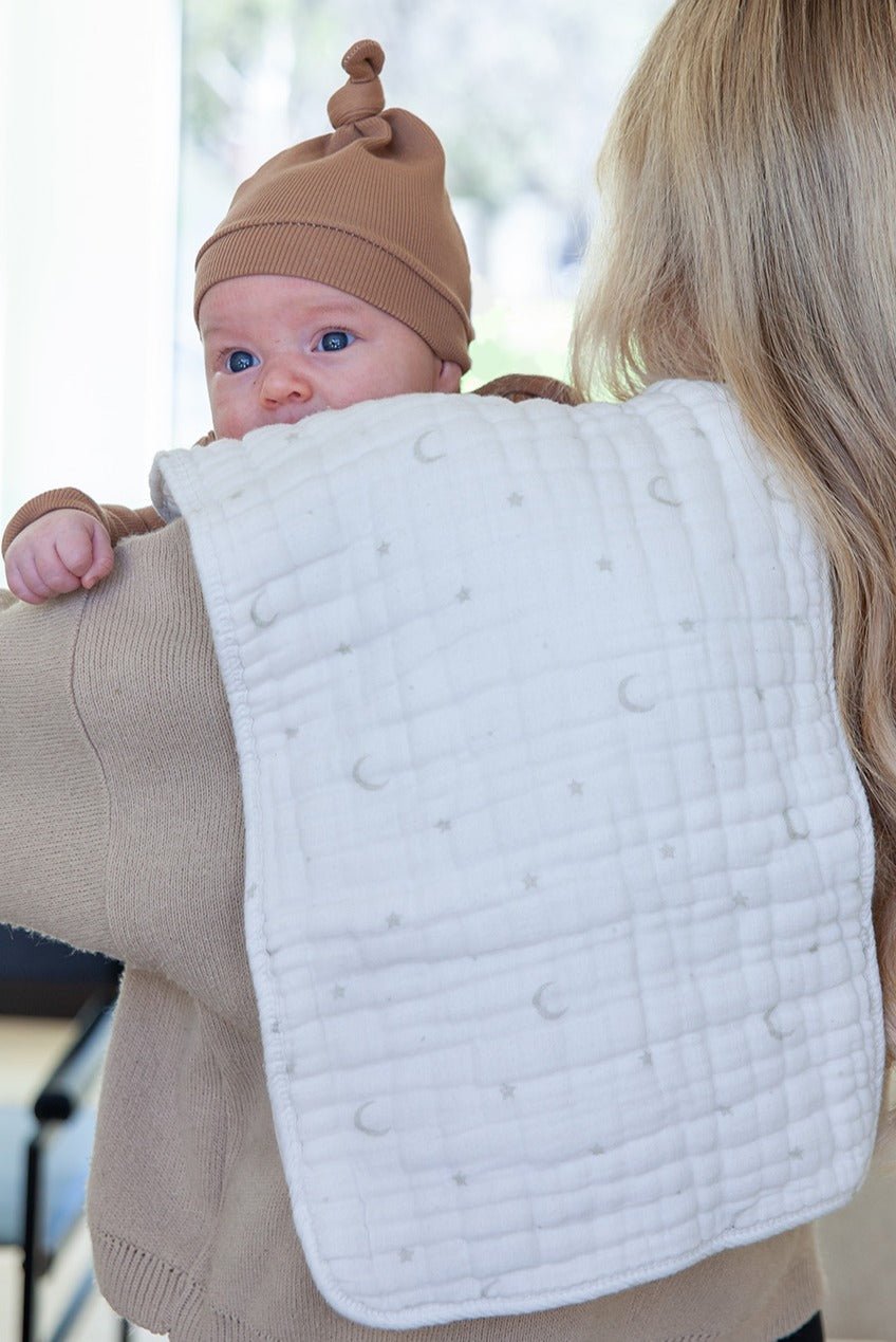 ORGANIC MUSLIN BURP CLOTHS, 3 PACK (IVORY + OATMEAL) - The Everyday Things Boutique