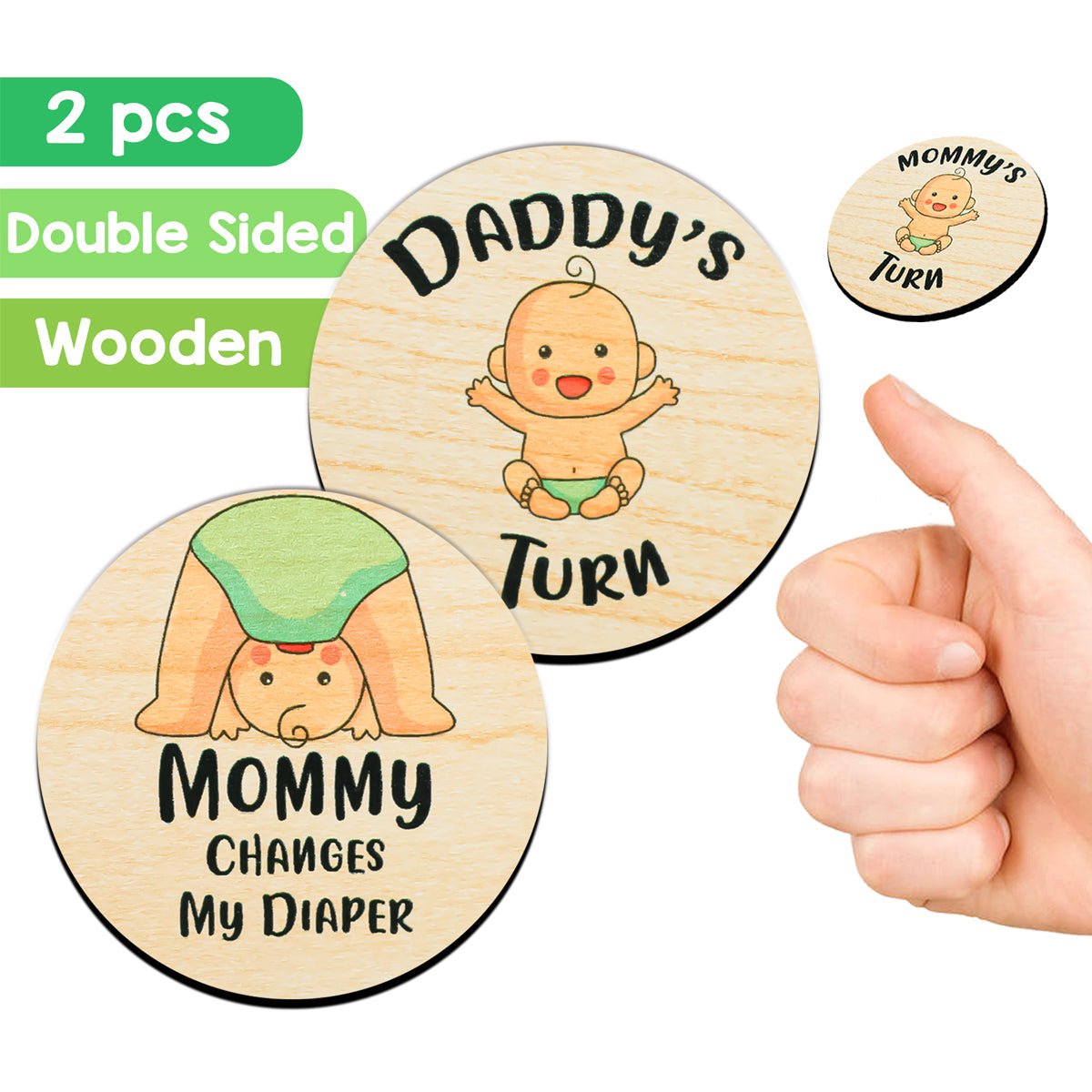 Parents Decision Flip Coin Set of 2 Wooden Coins - The Everyday Things Boutique