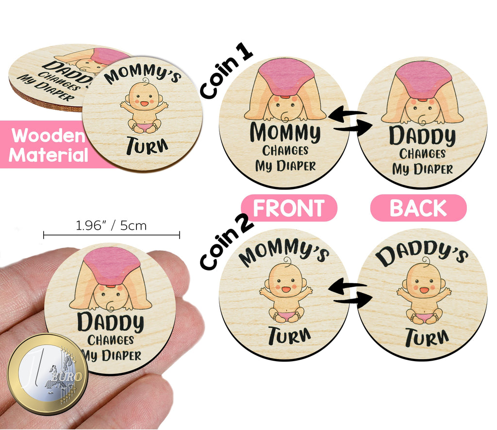 Parents Decision Flip Coin Set of 2 Wooden Coins - The Everyday Things Boutique