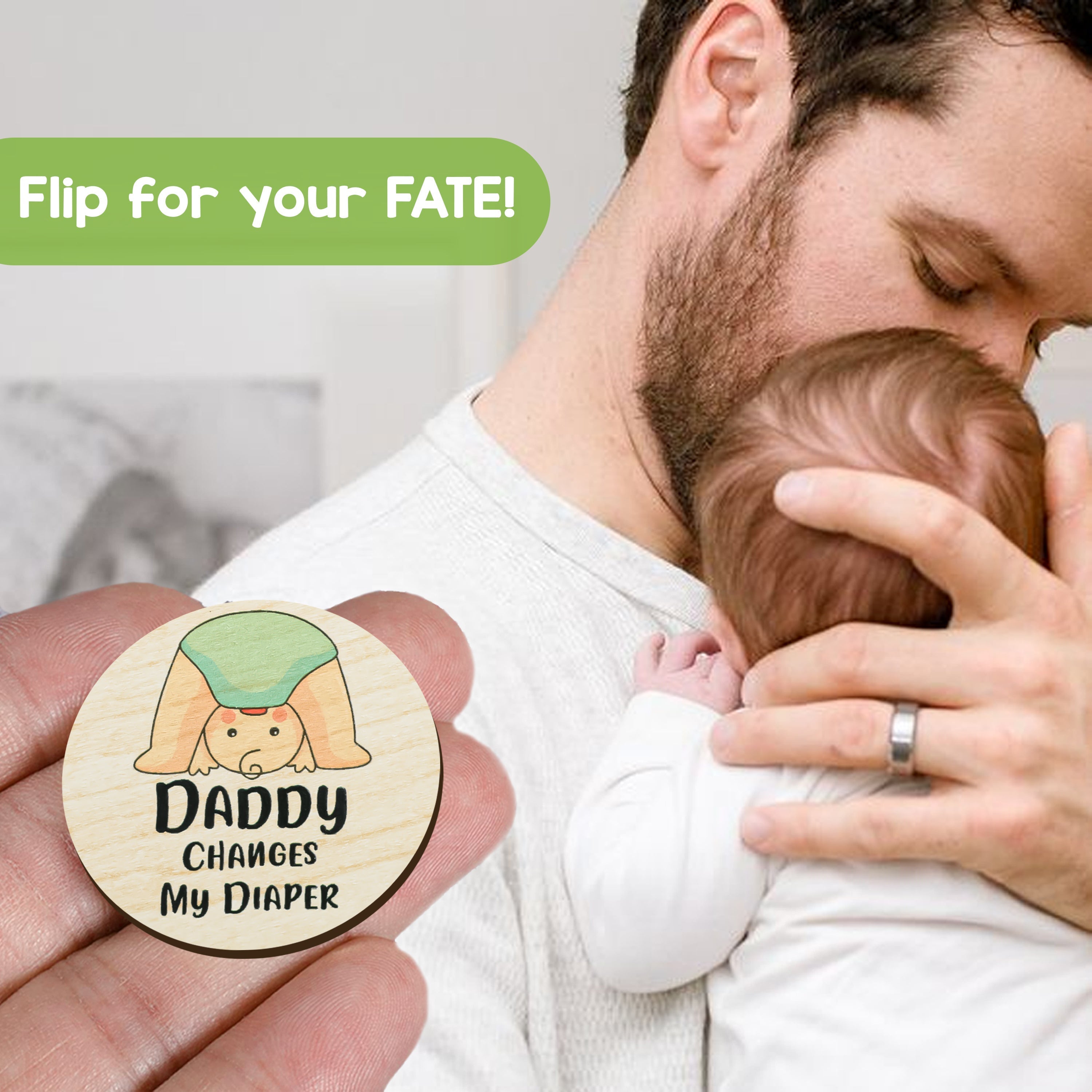 Parents Decision Flip Coin Set of 2 Wooden Coins - The Everyday Things Boutique