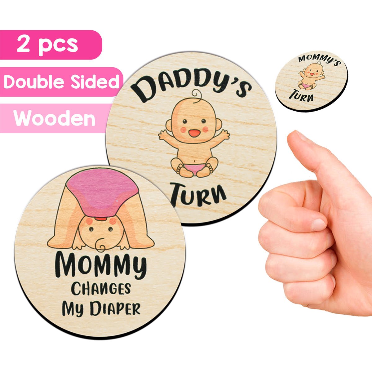 Parents Decision Flip Coin Set of 2 Wooden Coins - The Everyday Things Boutique