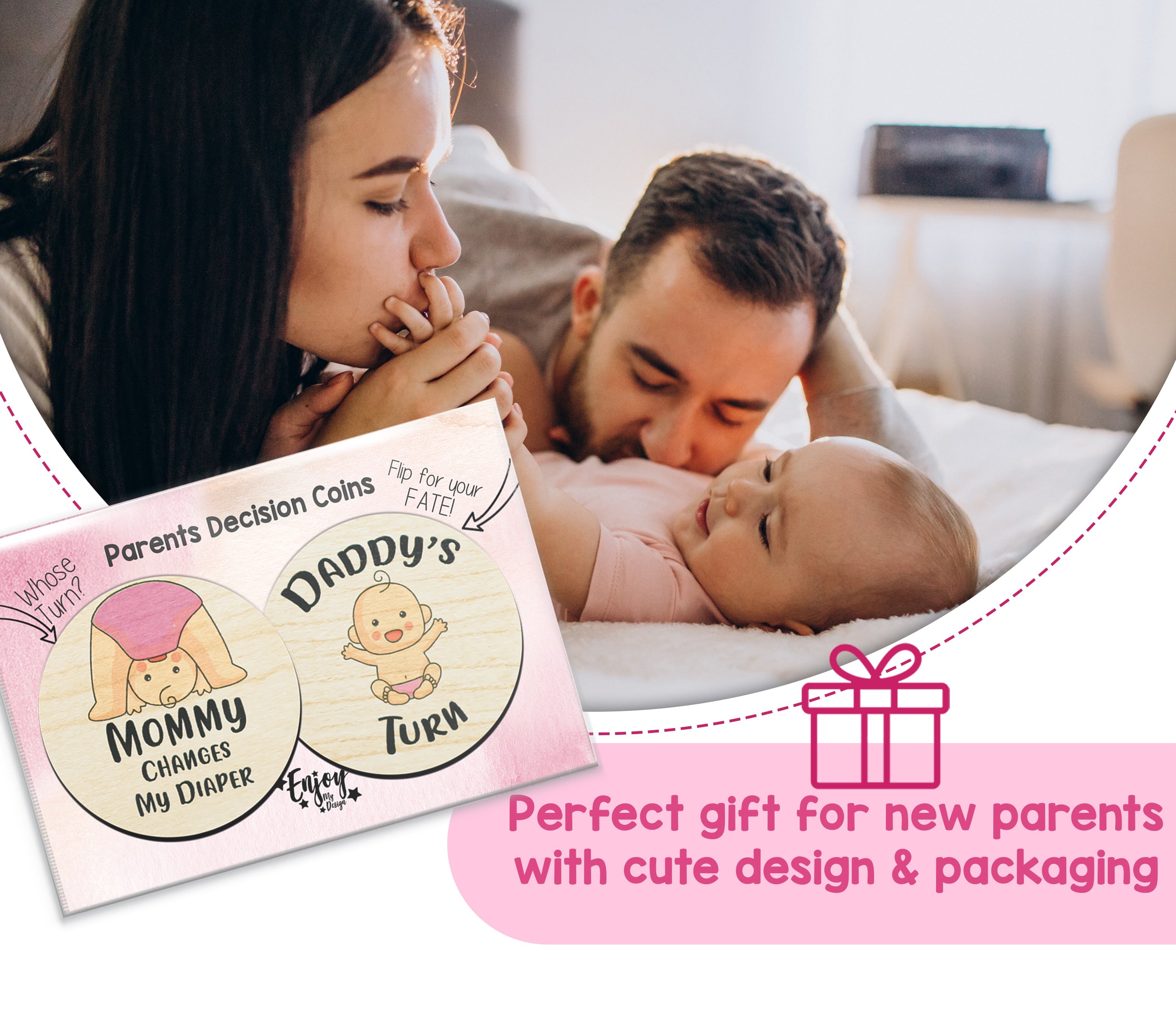 Parents Decision Flip Coin Set of 2 Wooden Coins - The Everyday Things Boutique