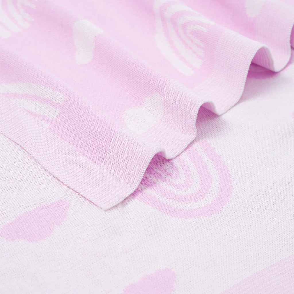 Rainbow Lilac Jacquard Knit Baby Blanket - The Everyday Things Boutique