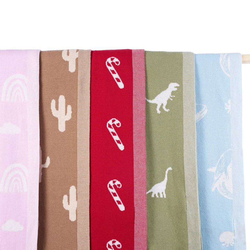 Rainbow Lilac Jacquard Knit Baby Blanket - The Everyday Things Boutique