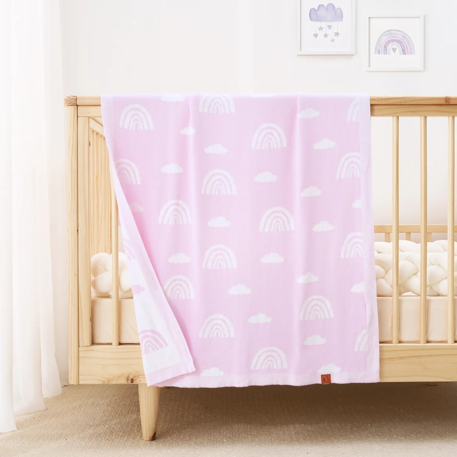 Rainbow Lilac Jacquard Knit Baby Blanket - The Everyday Things Boutique
