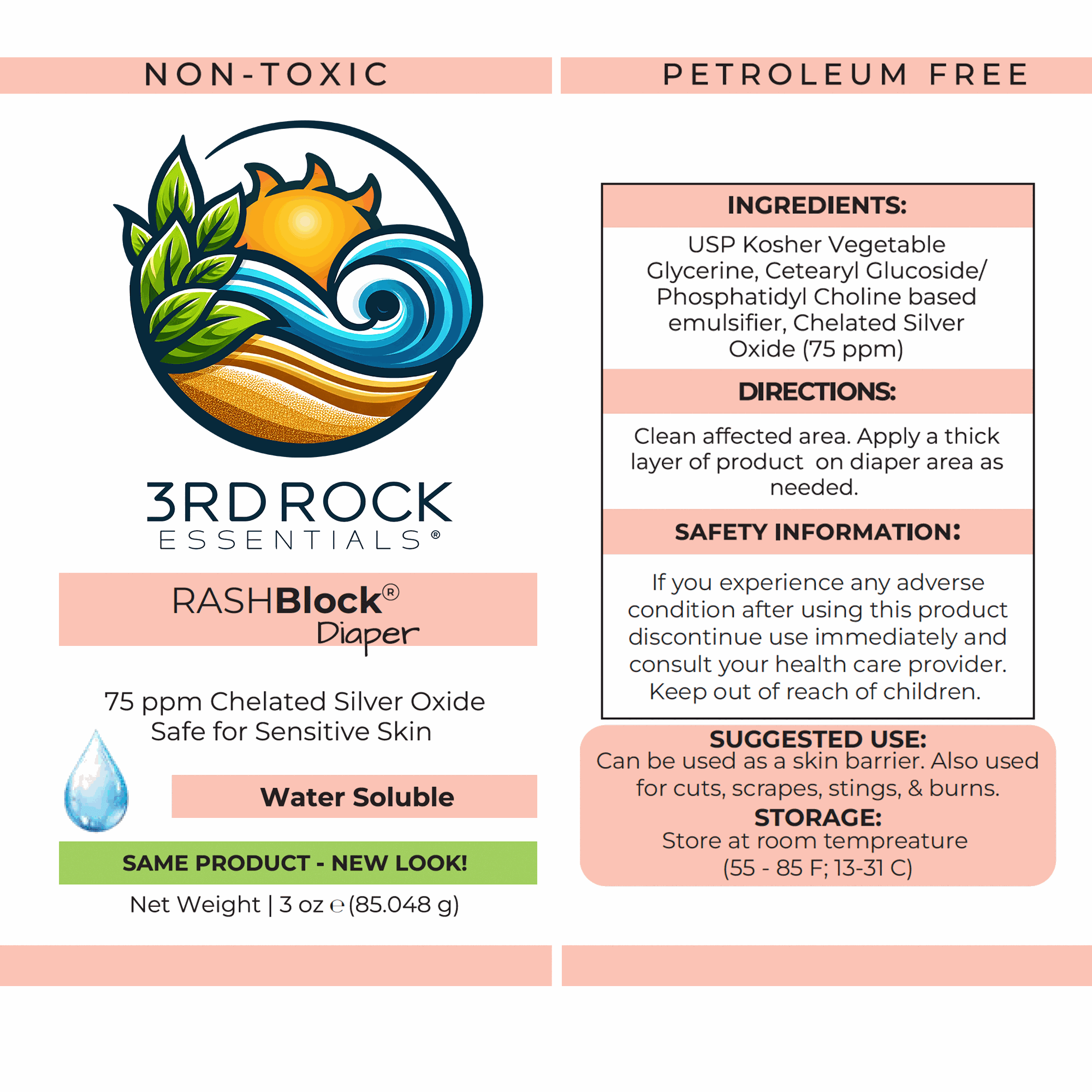 RASHBlock® Diaper 75ppm Silver Diaper Care Ointment - Water Soluble 3 oz - The Everyday Things Boutique