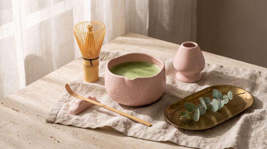 Matcha Whisk Set — Bamboo Chasen + Ceramic Chawan Gift Set