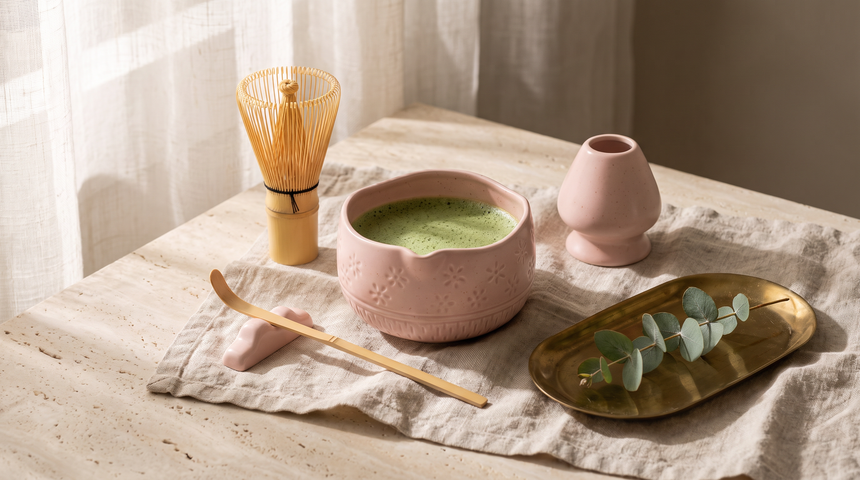Matcha Whisk Set — Bamboo Chasen + Ceramic Chawan Gift Set