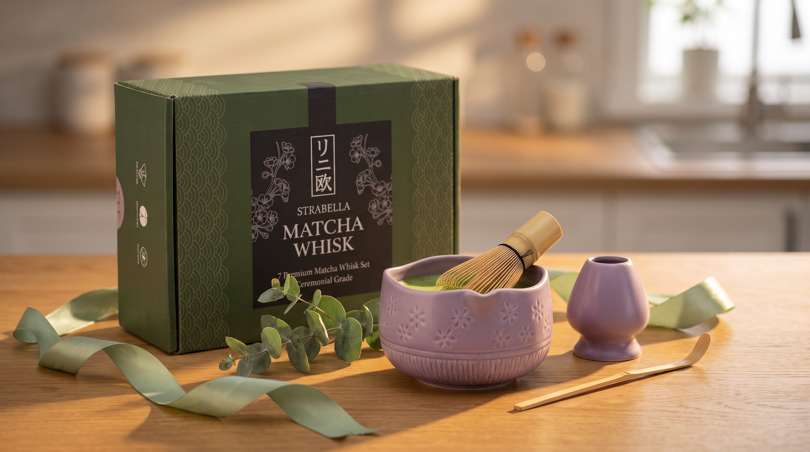 Matcha Whisk Set — Bamboo Chasen + Ceramic Chawan Gift Set