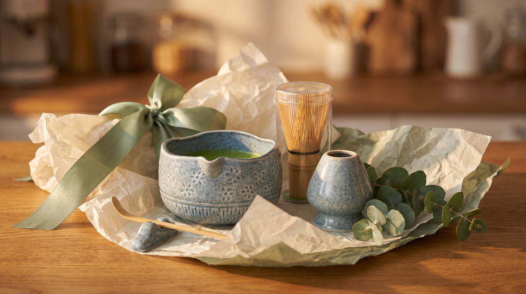 Matcha Whisk Set — Bamboo Chasen + Ceramic Chawan Gift Set
