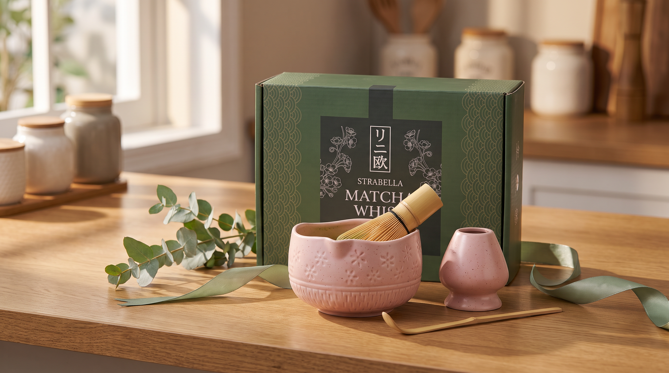 Matcha Whisk Set — Bamboo Chasen + Ceramic Chawan Gift Set