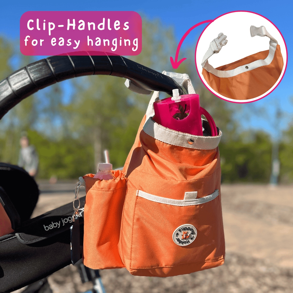 Thermal Tote with Bottle Pocket | easy carry-all bag, clip handle for convenient attachment - The Everyday Things Boutique