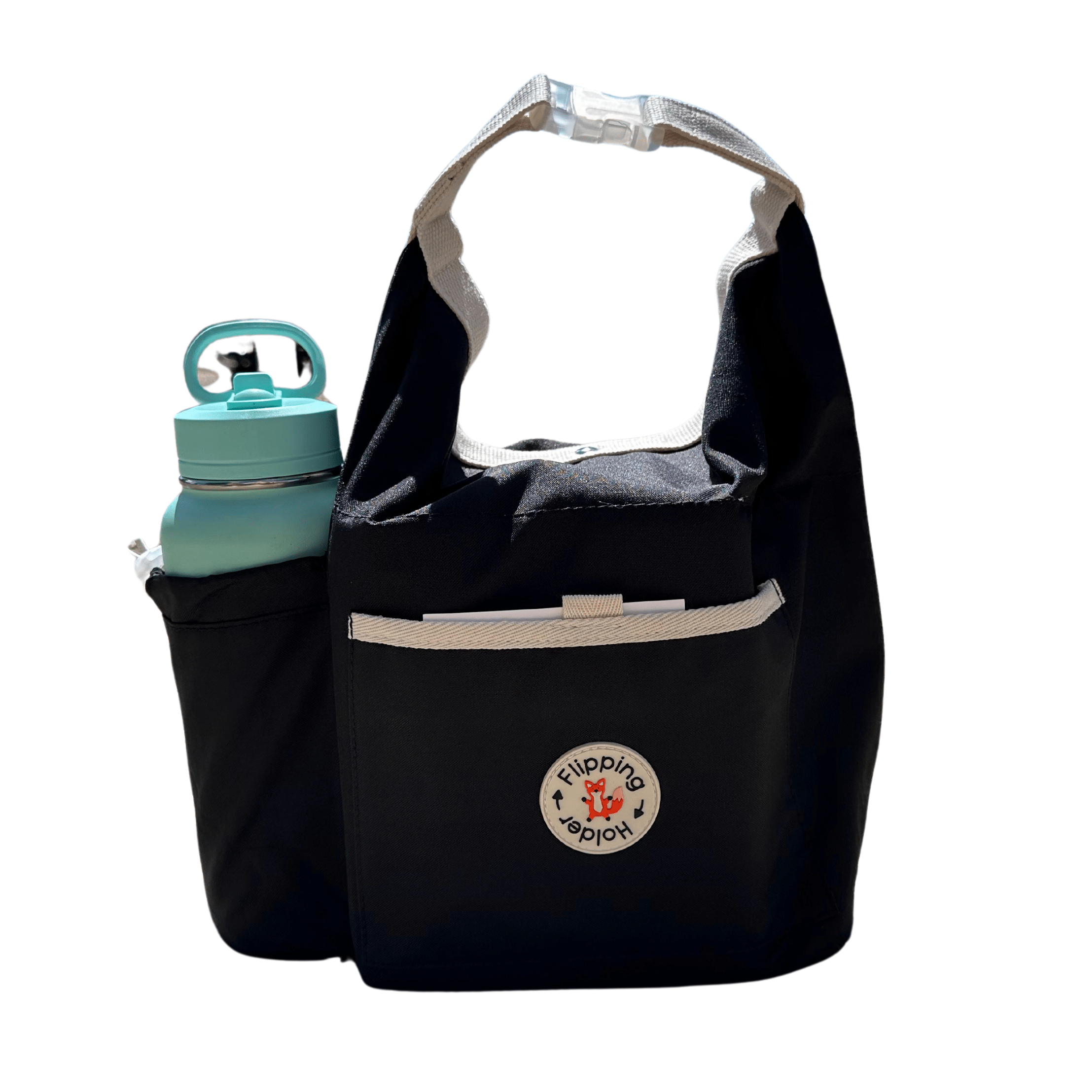 Thermal Tote with Bottle Pocket | easy carry-all bag, clip handle for convenient attachment - The Everyday Things Boutique