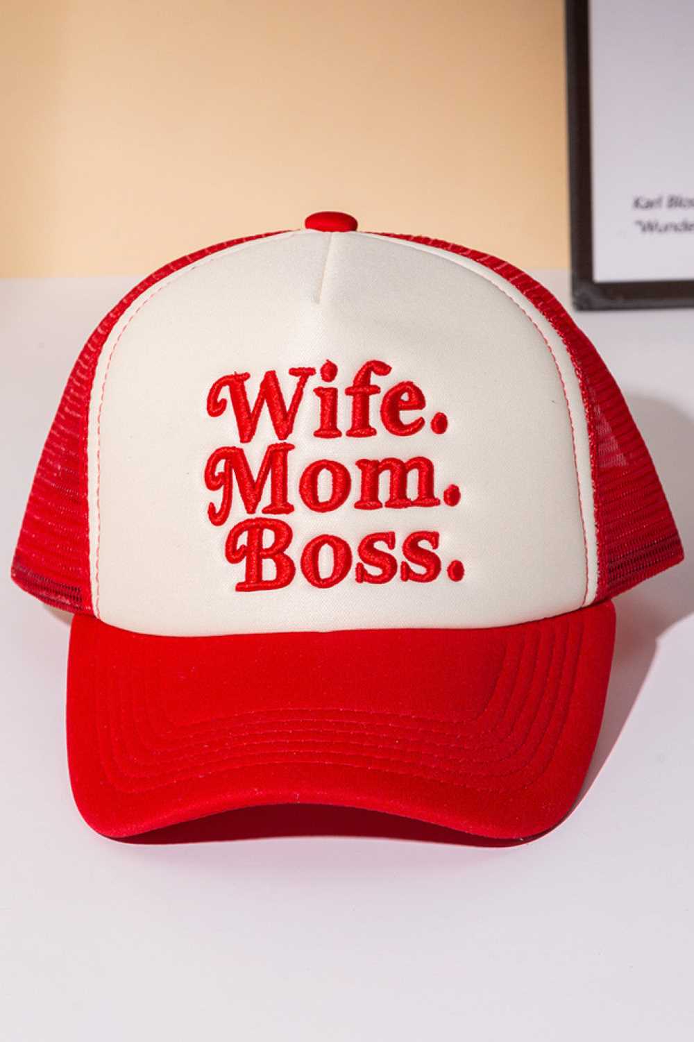 WIFE MOM BOSS Letter Foam with Mesh Back Trucker Cap - The Everyday Things Boutique